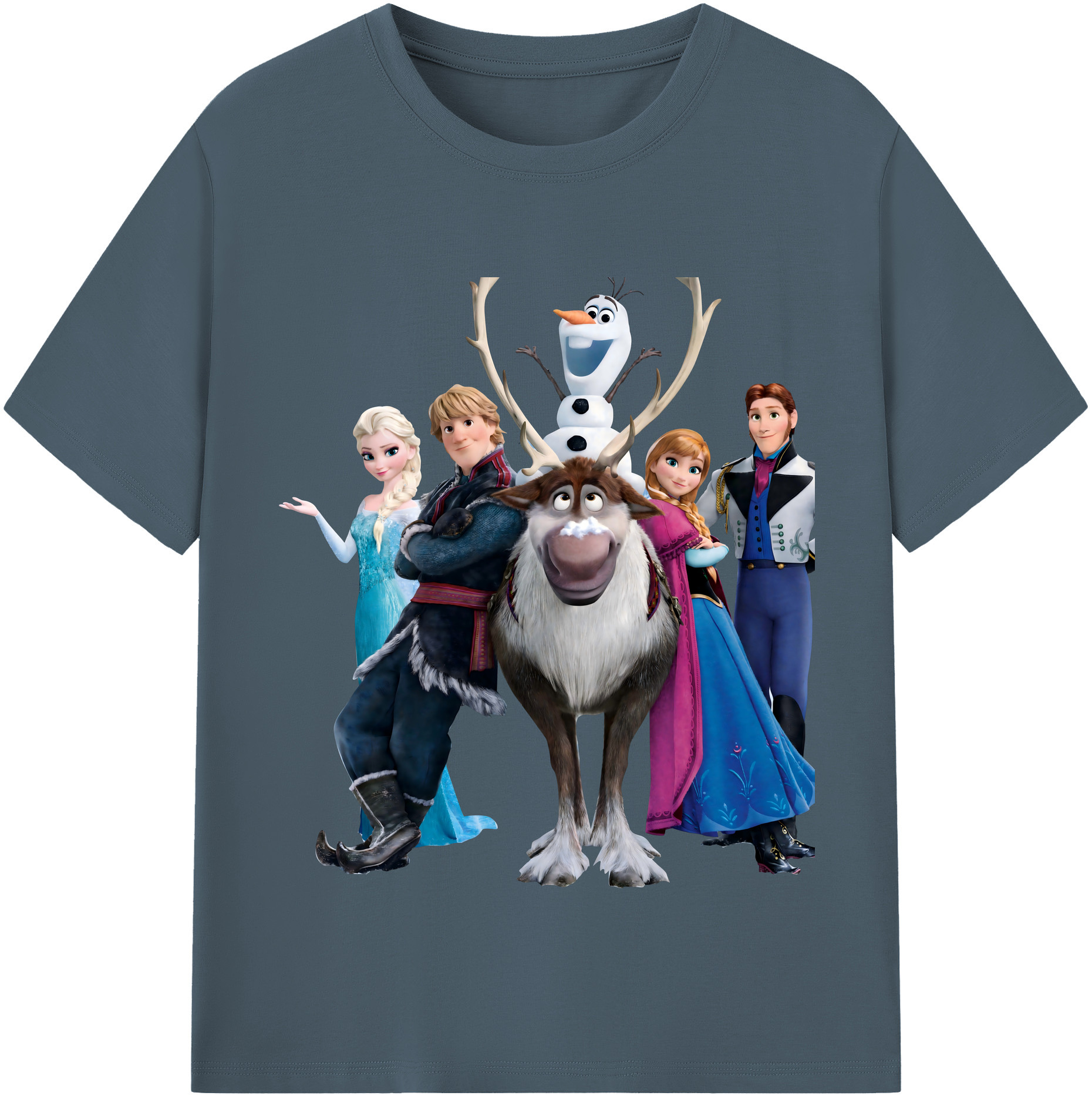 （画像用） アナと雪の女王 アンナ エルサ Frozen Anna Elsa 綿100％半袖Tシャツ（フロントプリント）